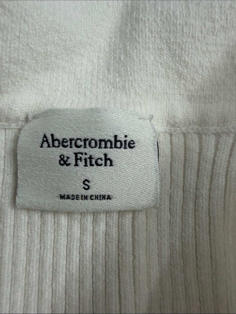 Abercrombie & Fitch Cream Ribbed Polo Sweater - Picture 2 of 8